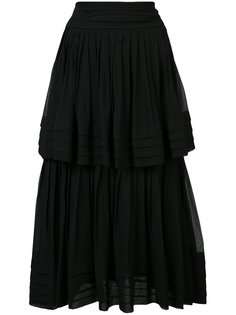 шифоновая юбка с оборками Carolina Herrera