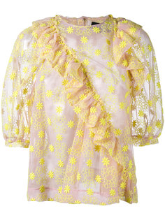 блузка с цветочной вышивкой Simone Rocha