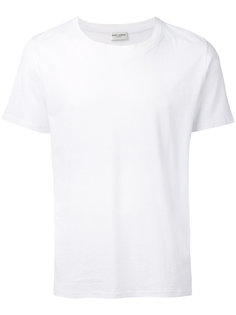 футболка с отделкой в рубчик Saint Laurent