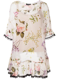 блузка с цветочным узором и расклешенным подолом Twin-Set