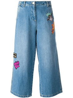 укороченные джинсы с нашивками Kenzo