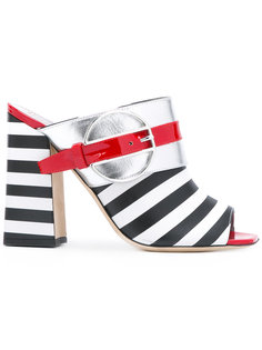 полосатые мюли Deco Colour-Block & Stripes Pollini