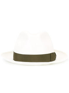 шляпа-трилби с лентой цвета хаки Borsalino