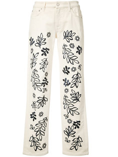 джинсы скинни с цветочным узором Victoria Victoria Beckham