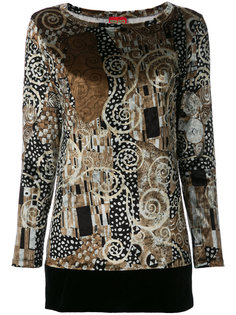 бархатная блуза с принтом Kenzo Vintage