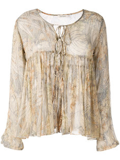 блузка с рюшами и принтом пальм Mes Demoiselles