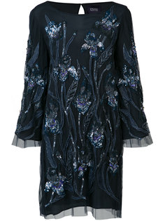 платье с вышивкой и пайетками Marchesa Notte