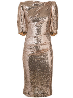 приталенное платье с эффектом металлик Talbot Runhof