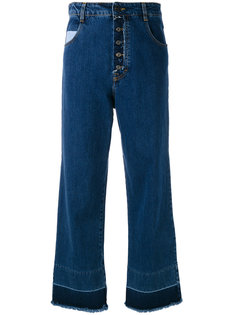 укороченные джинсы с бахромой Semicouture