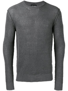 джемпер с отделкой в рубчик Giorgio Armani
