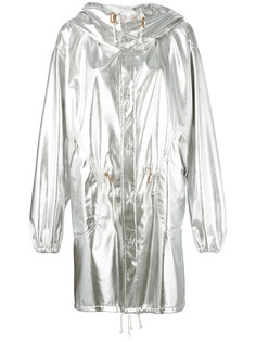 объемное пальто с капюшоном и эффектом металлик Junya Watanabe Comme Des Garçons