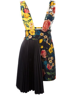 платье с цветочным узором и плиссировкой Fausto Puglisi