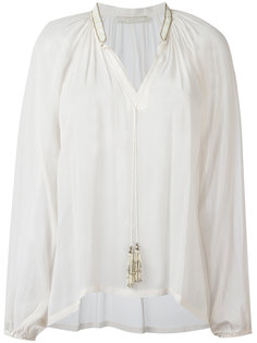 блузка с кисточками на воротнике  Amen