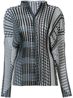 плиссированная блузка с геометрическим принтом Issey Miyake