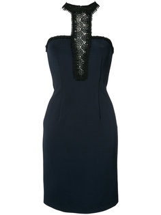 приталенное платье с кружевной вставкой Yigal Azrouel