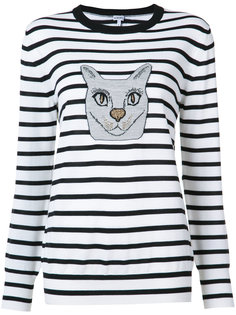 свитер в полоску с изображением кошки Loewe