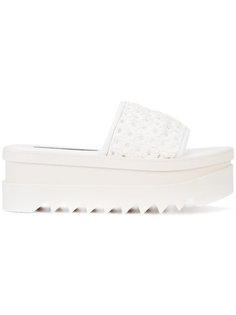перфорированные шлепанцы для бассейна на платформе Stella McCartney