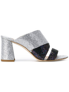 сандалии металлик на блочном каблуке  Polly Plume