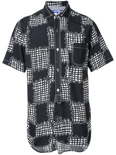 рубашка с абстрактным принтом в клетку и короткими рукавами  Junya Watanabe Comme Des Garçons Man