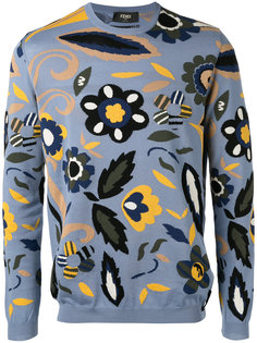 свитер с цветочным принтом Fendi