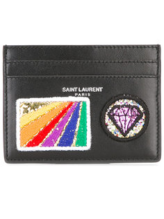 кошелек для карт с нашивками Saint Laurent