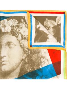 платок с цветочным принтом Claude Montana Vintage