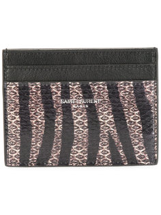 визитница Paris с зебровым узором Saint Laurent