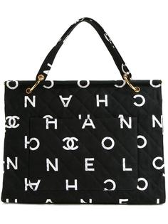 стеганая сумка-тоут с логотипами Chanel Vintage