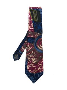 галстук с абстрактным принтом   Claude Montana Vintage