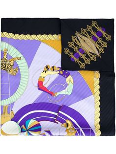 шарф с цирковым принтом  Hermès Vintage