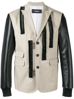 блейзер с кожаными рукавами Dsquared2