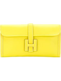клатч с тисненым логотипом Hermès Vintage