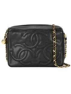 сумка через плечо с тисненым логотипом Chanel Vintage