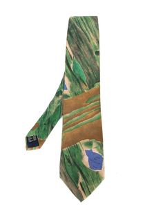галстук с принтом  Claude Montana Vintage