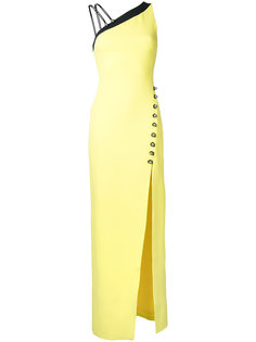 длинное платье с асимметричными плечами  David Koma