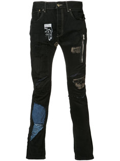 джинсы Shredded Patchwork x Elliott Evan Black Fist
