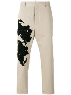 зауженные брюки с цветочной нашивкой Ports 1961