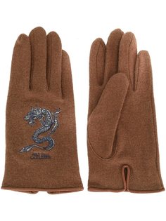 перчатки с вышитым драконом Jean Paul Gaultier Vintage