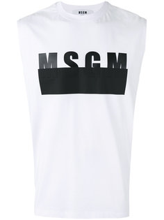 футболка без рукавов с логотипом  MSGM