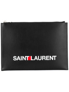 клатч с принтом логотипа Saint Laurent