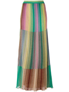 длинная юбка в полоску металлик  M Missoni