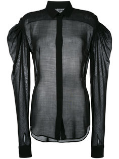 полупрозрачная рубашка с объемными рукавами  Saint Laurent