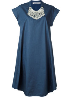 платье свободного кроя с отделкой у выреза Miahatami