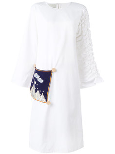 платье с пуговицами и сборками на рукаве Reemami