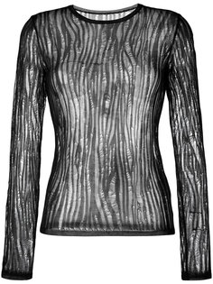 трикотажный топ с рваными деталями Saint Laurent