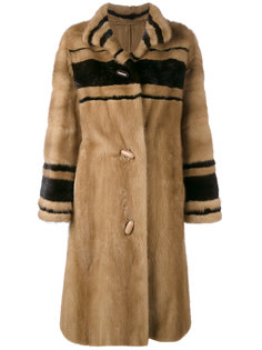 длинное пальто в полоску  Christian Dior Vintage