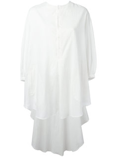 платье-рубашка мини без воротника  Yohji Yamamoto
