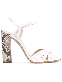 босоножки с эффектом змеиной кожи Casadei