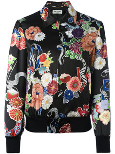 куртка-бомбер с цветочным принтом  Saint Laurent