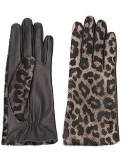 перчатки с леопардовым узором Perrin Paris